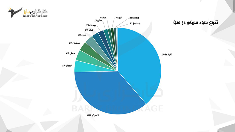a pie chart by saham barez about profit share in saba